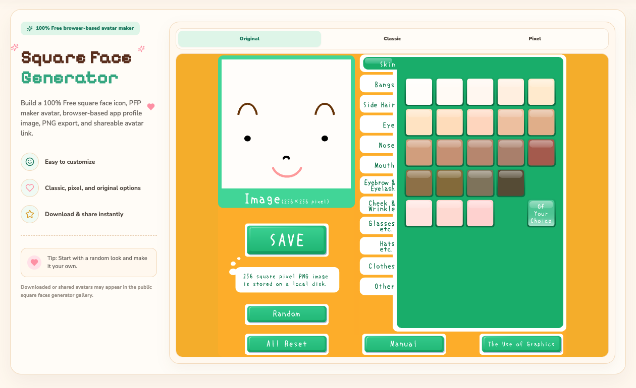 Square Face Generator